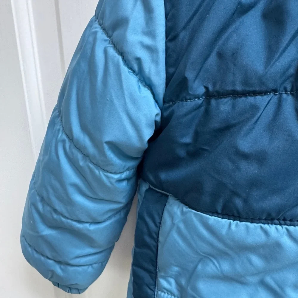 The North Face 18-24M Boys Reversible Two-Tone Blue Hooded Puffer Jacket- RIP - Picture 5 of 9